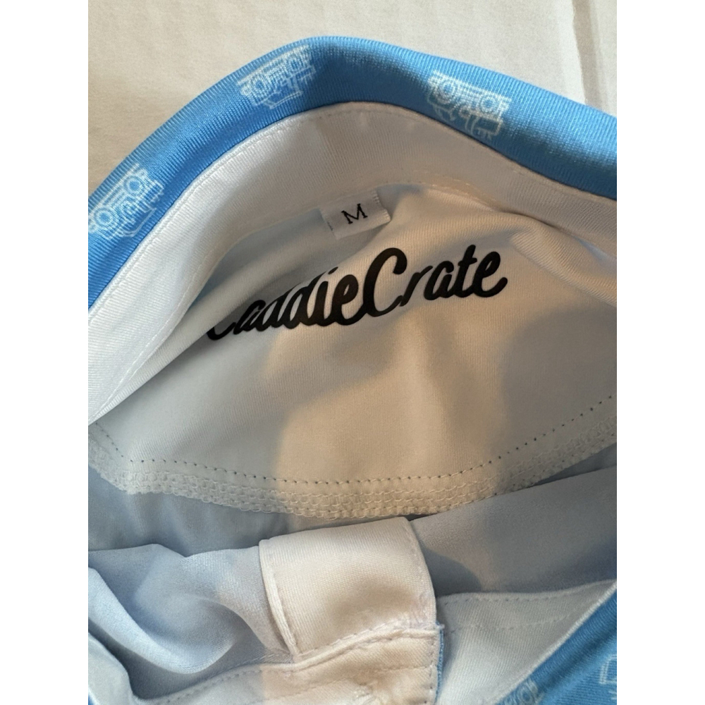 CaddyCrate Men’s M Golf Polo Blue Golf Cart Pattern Lightweight - Picture 4 of 5